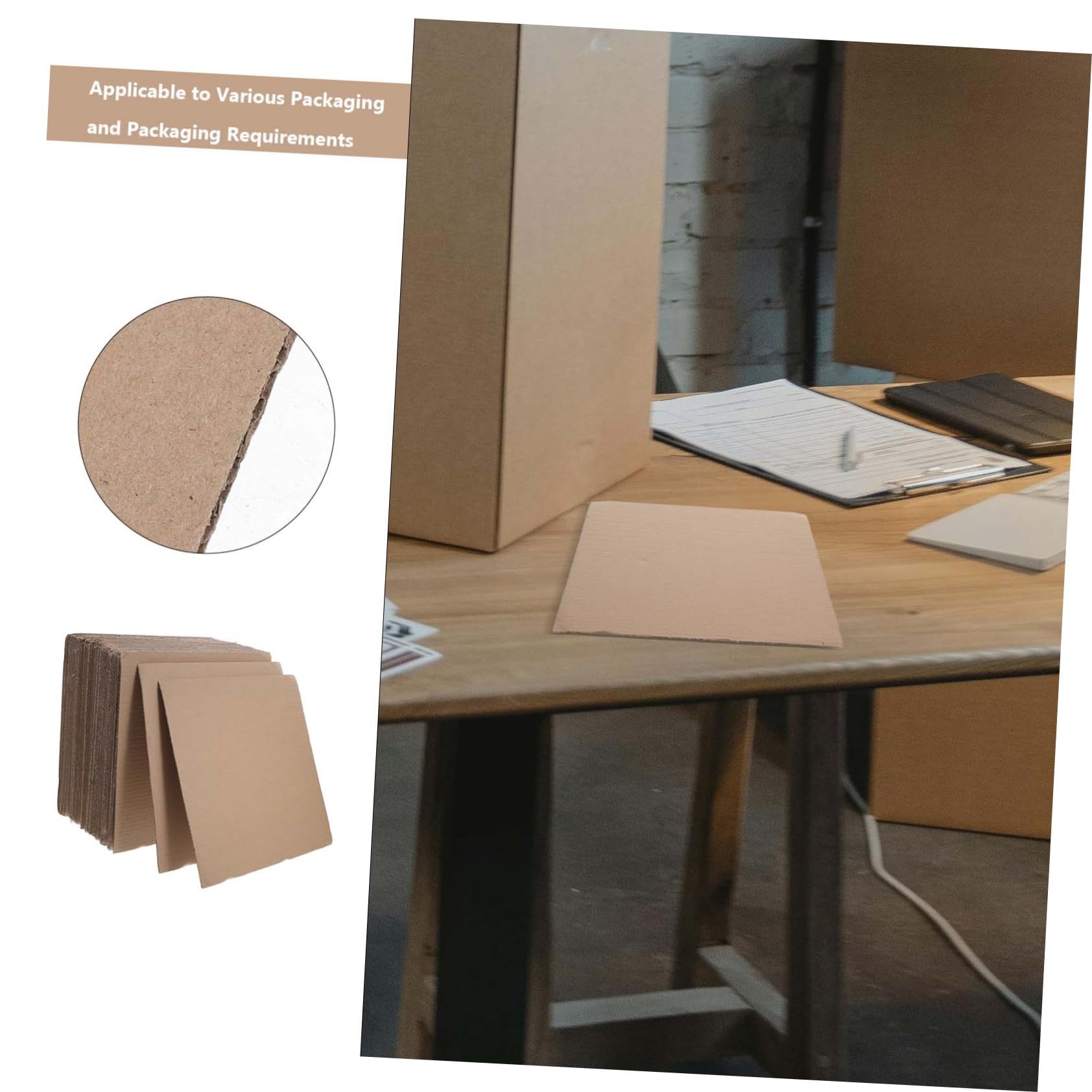 EXCEART 50 piezas Cartón Corrugado Marrón de B para Divisores de Cajas Material de Embalaje Resistente y Separadores Ajustables para Protección y Organización