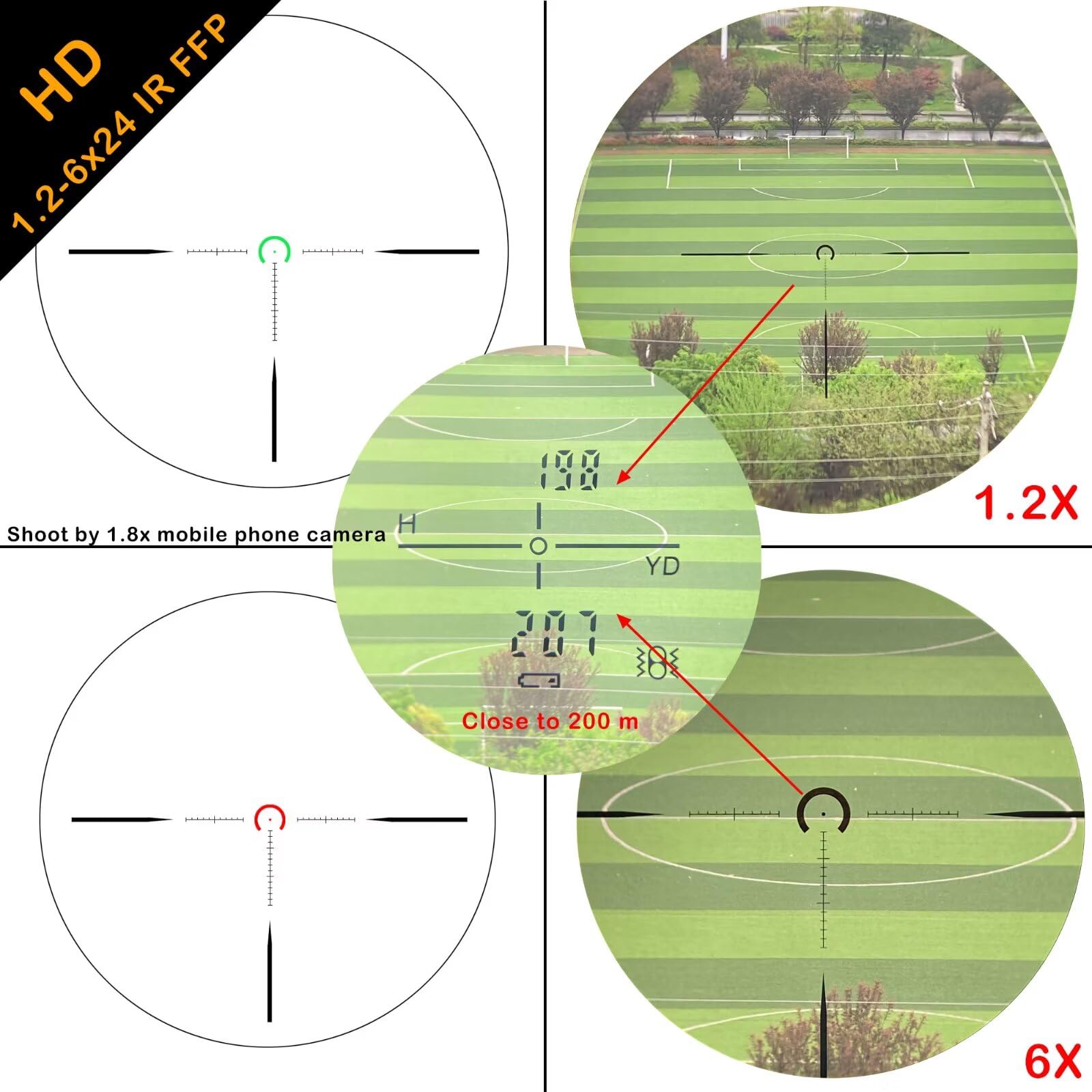 WestHunter Optics HD 1.2-6x24 IR FFP Precisión Miras Telescópicas, Exclusivo para Competiciones Deportivas de Corta Distancia | Only Optics & Basic Accessories