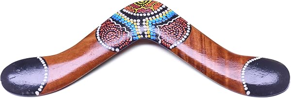Boomerang australiano – 40 cm Boomerang de madera con diseño de pintura de puntos - 5