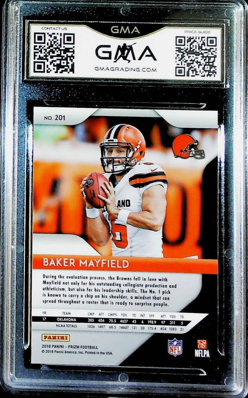 2018 Panini Prizm Football #201 Baker Mayfield RC Cleveland Browns Rookie Card GMA 10 GEM MINT