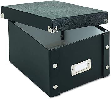 Snap-N-Store 5x8 Index Card Holder Storage Box, Collapsible Organizer | Fits up to 1,100 flash cards, ideal for business, recipe or note cards, folds flat for compact storage