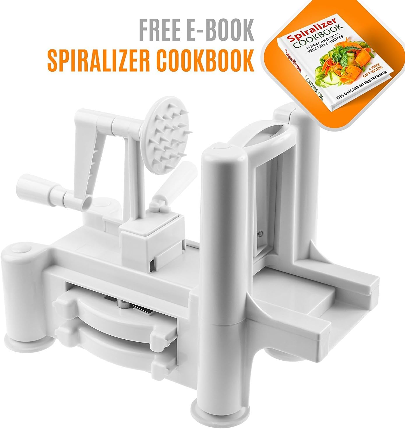 Clearance Sale! Vegelly Vegetable Spiralizer – 3-Blade Quick Spiral Slicer - Easy to Cook Healthy Food for Kids and the Whole Family - Table-Top, Quality & Convenient Kitchenware