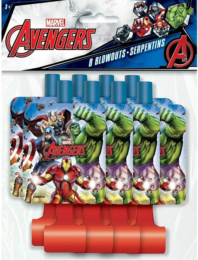 Avengers Party Blowouts | 5.88" x 2" | 8 Pcs