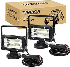RIGIDON 2 Pcs Portable LED Work Lamp, 5 Inch 72W, with Magnet for Off Road, Truck, Car, SUV, 4x4 Vehicles – 12V 24V, 6000K