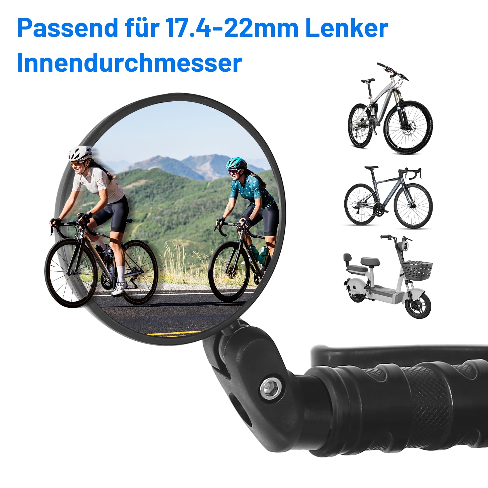 OSIGEI Fahrradspiegel 360° Drehbar - HD Echtglas Für City & Mountainbikes