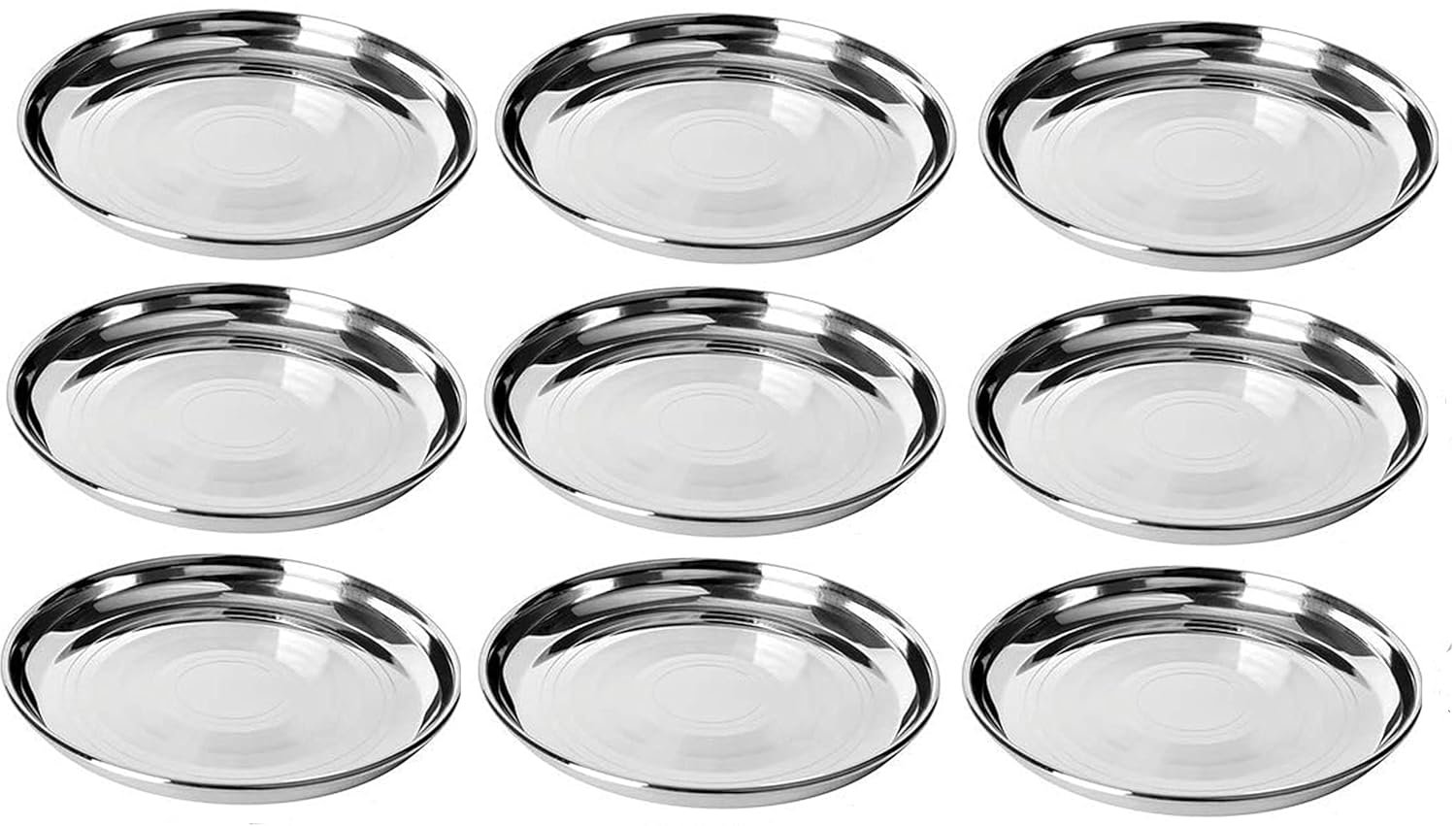 Buy Master Mess Tray Stainless Steel Round Medium Size Dinner Plates