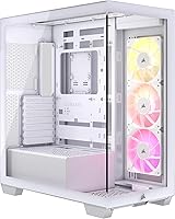 Corsair 3500X ARGB White Mid-Tower ATX PC Case - Panoramic Tempered Glass, 3x RS120 ARGB Fans, Reverse Motherboard Compatible