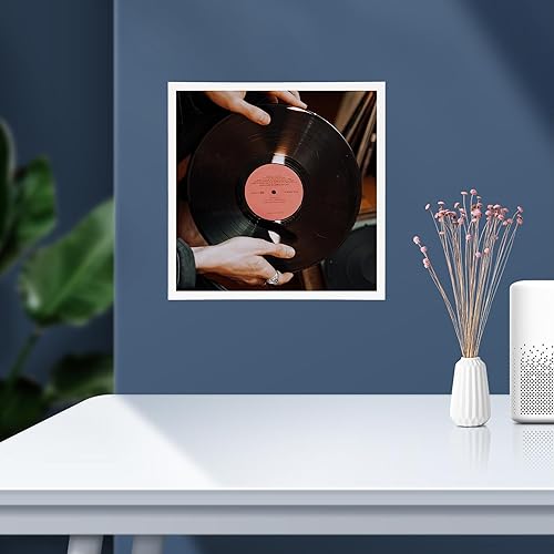 Miniatura 6 de Marco de vinilo de 12.5 x 12.5 pulgadas, marco de discos de PVC para colgar en la pared, cubiertas de vinilo Lp, marcos de álbum para discos de