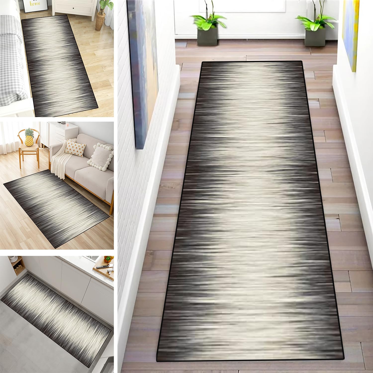 Tapis de couloir 120 x 350 cm personnalisable idéal pour entrée et salon