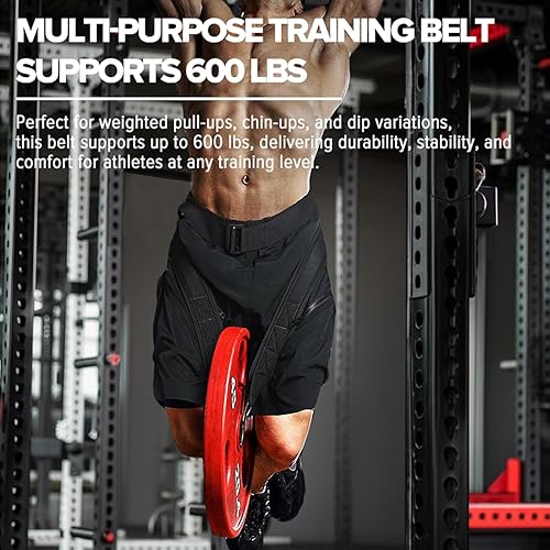 Miniatura 7 de Cinturón para cinturón para sentadillas, cinturón de inmersión con peso, resistente con soporte estructurado de espalda y compatible con máquina de