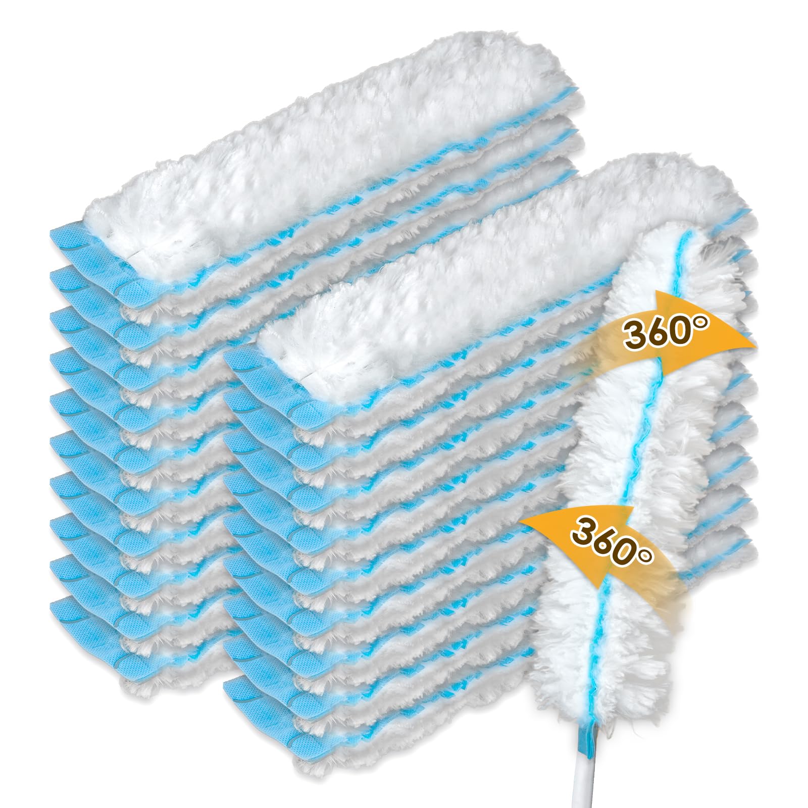 (20 Count) Duster Refills Compatible with Bona Extendable Dusting Kit and The Bona Compact Dusting Kit, Disposable Dust Removal Brush Heads for Electronics, Furniture, Car Interior