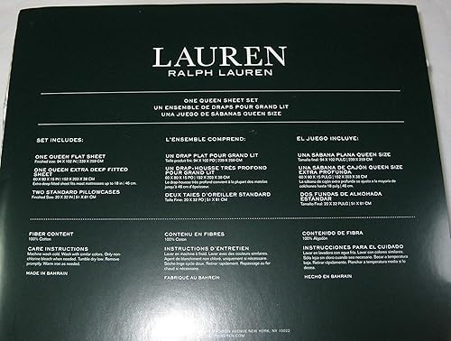 Miniatura 6 de Lauren Ralph Cotton - Juego de sábanas de 300 hilos con estampado floral de cachemira, azul índigoblanco (Medallion BlueWhite, Twin)