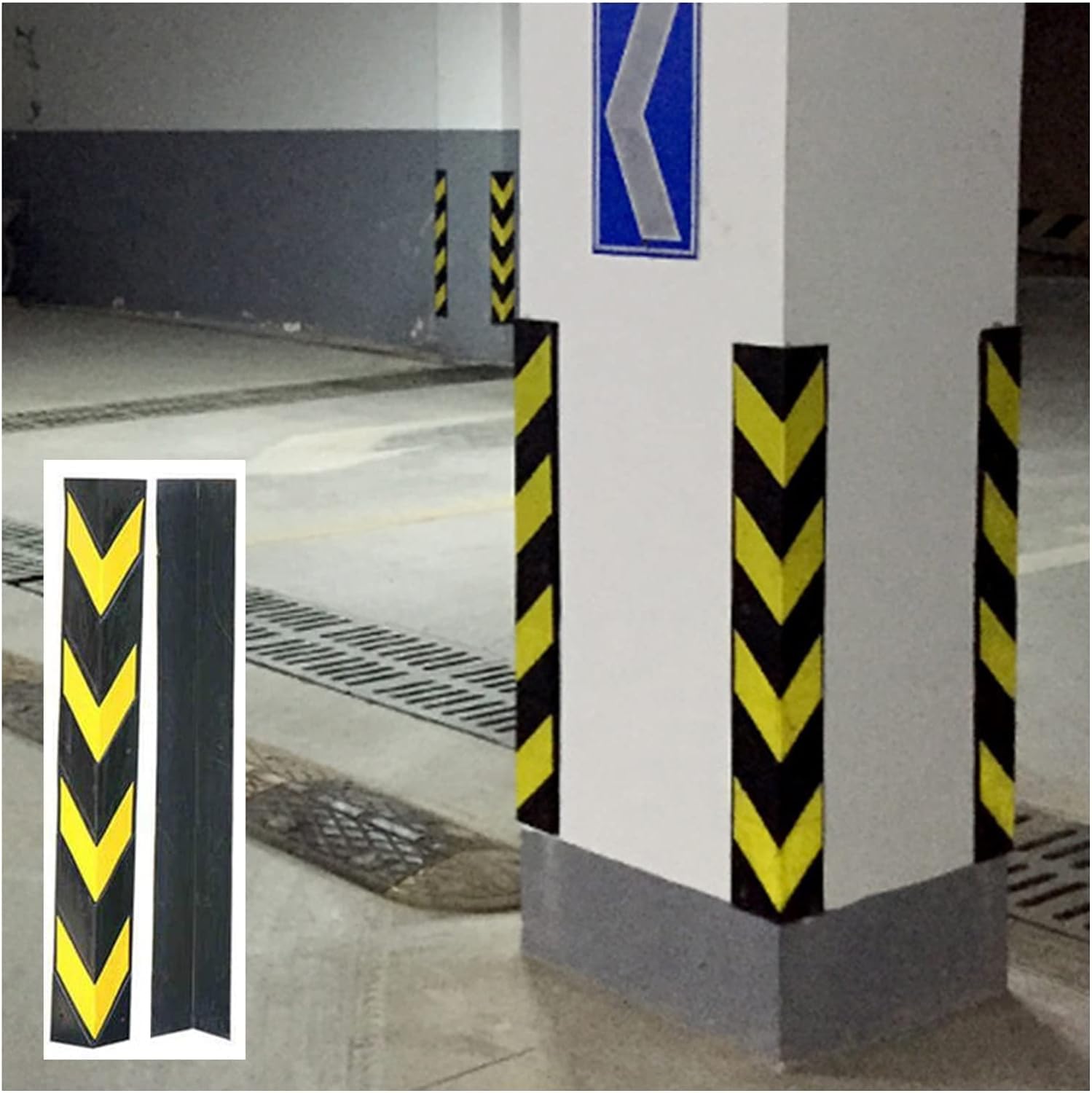 WDSOPK garage wall protector,wall corner protector, Reflective Car Parking Protection Bumper, 1cm Thick Corner Guard,Yellow,2pcs,100cm (Yellow 15pcs)