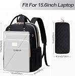 Tealari Sac à dos pour ordinateur portable pour femmes,15.6 Sac à dos pour ordinateur portable d'Inch pour le travail, sac à dos de voyage étanche, sac de livre collégial avec portefeuille, noir, grand, sac a dos de Voyage, sac casual