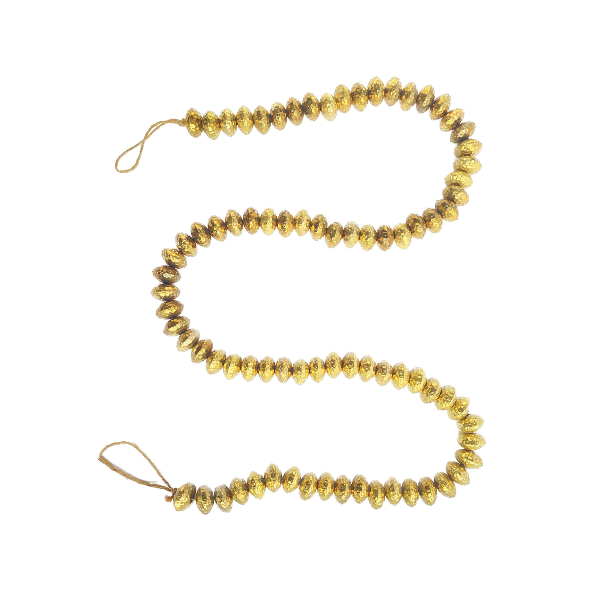 Creative Co-Op Hammered Metal Bead Garland, Brass Finish