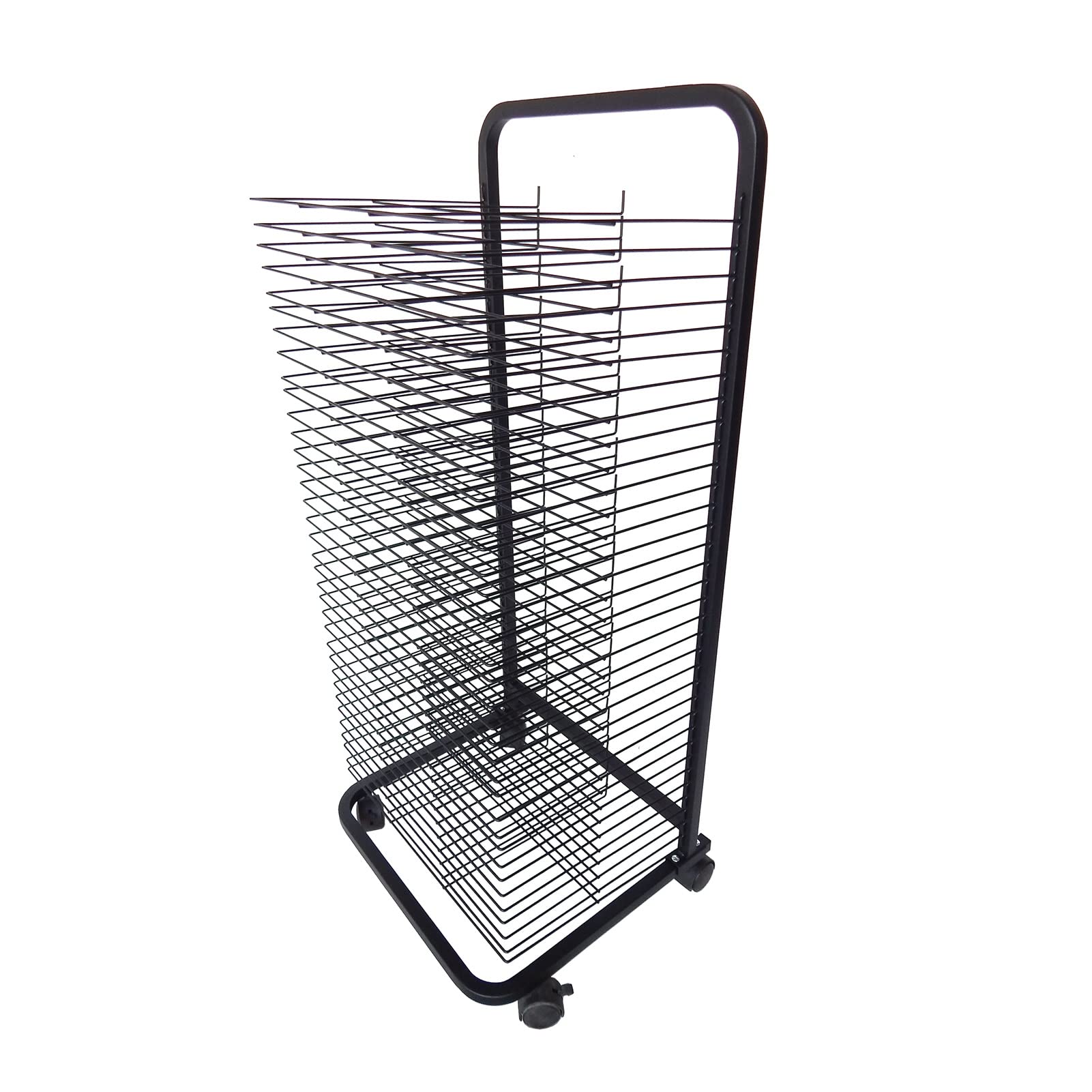 Aioneer Metal Artwork Storage Display Rack Mobile Art Drying Rack For Classrooms, Art Studios, 35 Shelves, 17.3 X 16.5 X 41.7 Inches, Black