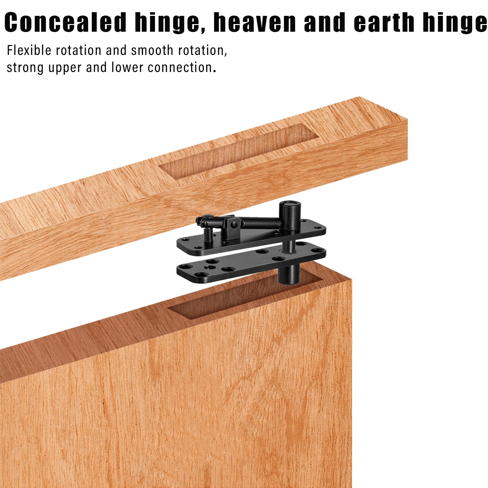 Cokritsm Hidden Hinges Heavy Duty Pivot Stainless Steel, 360° Rotation Invisible Door Hinges Set Up Down Shaft - Image 3