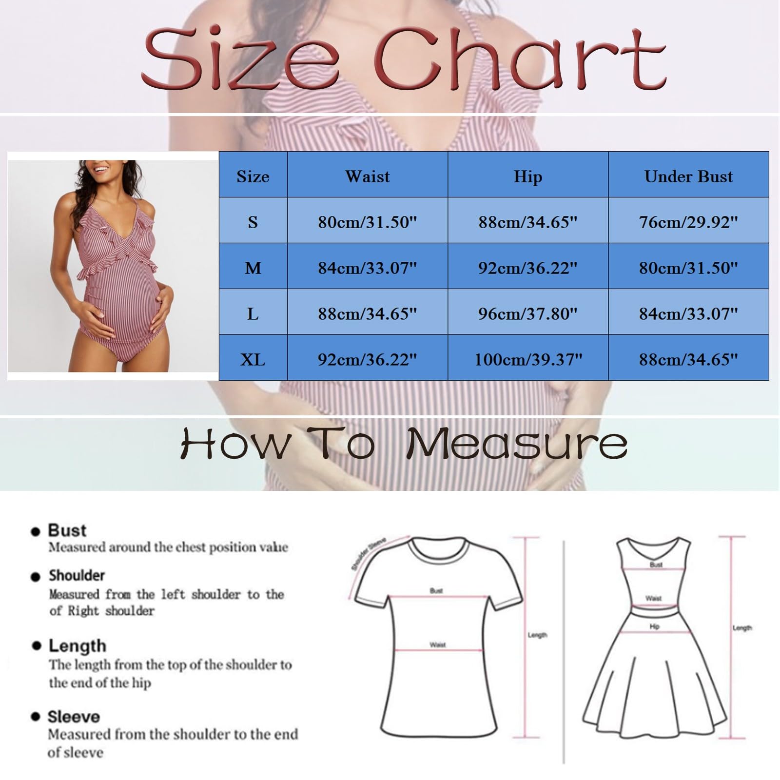 Generisch Traje de baño retro para mujer y mujer, traje de baño maternidad, bikini de verano o playa, estampado a rayas, ropa de natación para embarazo