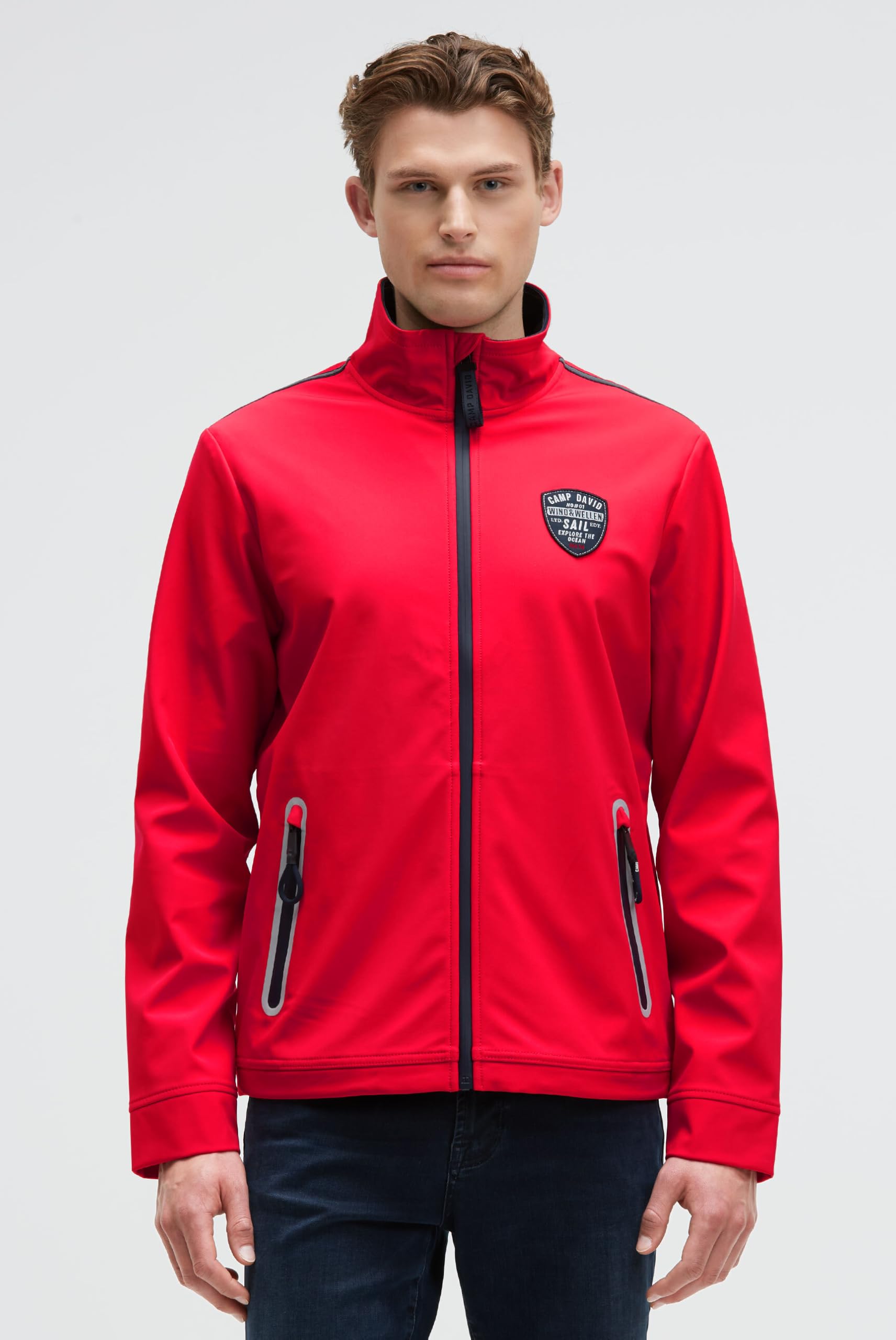 Camp David Herren Softshelljacke mit Patch und Print