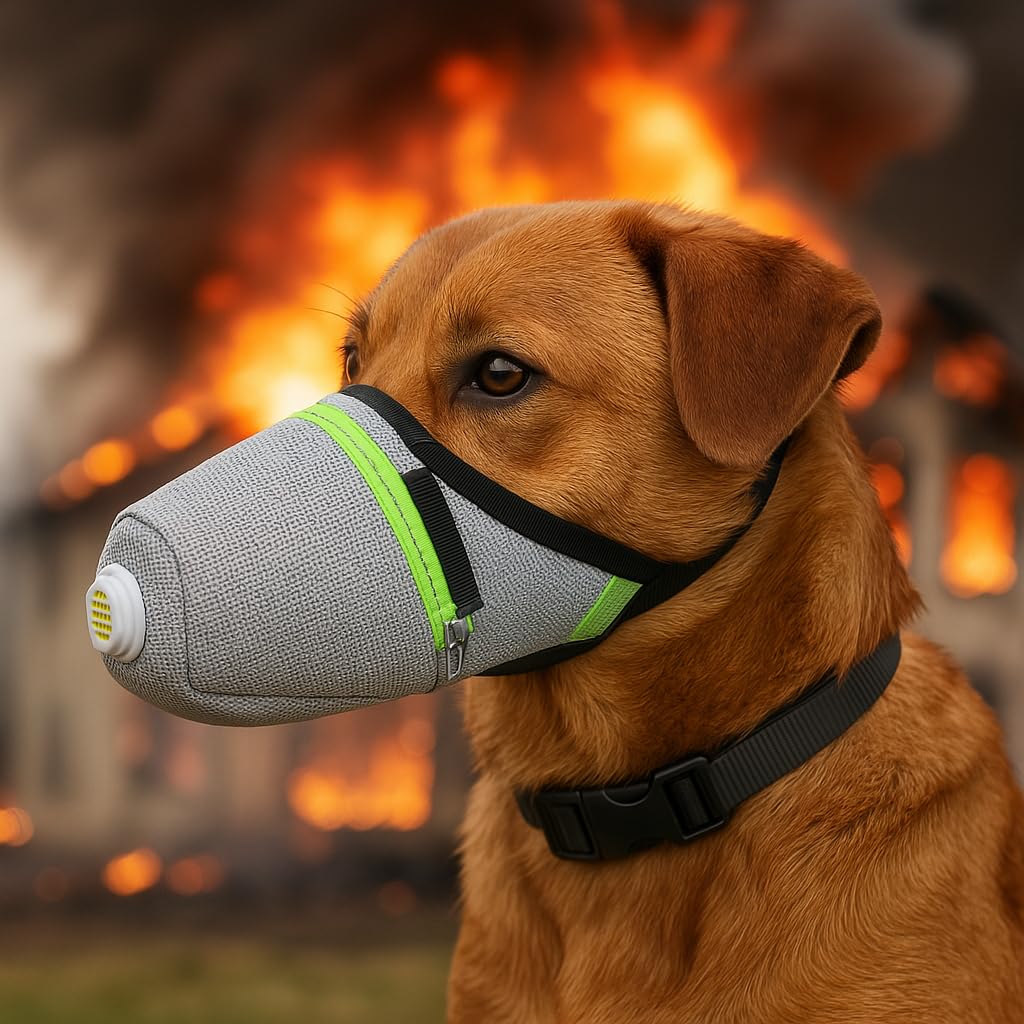Dog Mask for Snow, Volcanic ash and Smoke, Breathable Air Filter Masks for Large Dogs and Small, Dog Muzzle, Reusable Dogs Gas Mask Smoke to Protect
