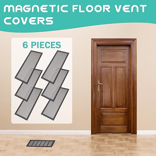 Miniatura 3 de Cubiertas de ventilación de piso, rejilla de ventilación de aire, rectangulares, de PVC, magnéticas, para pared, techo y suelo, captura de residuos