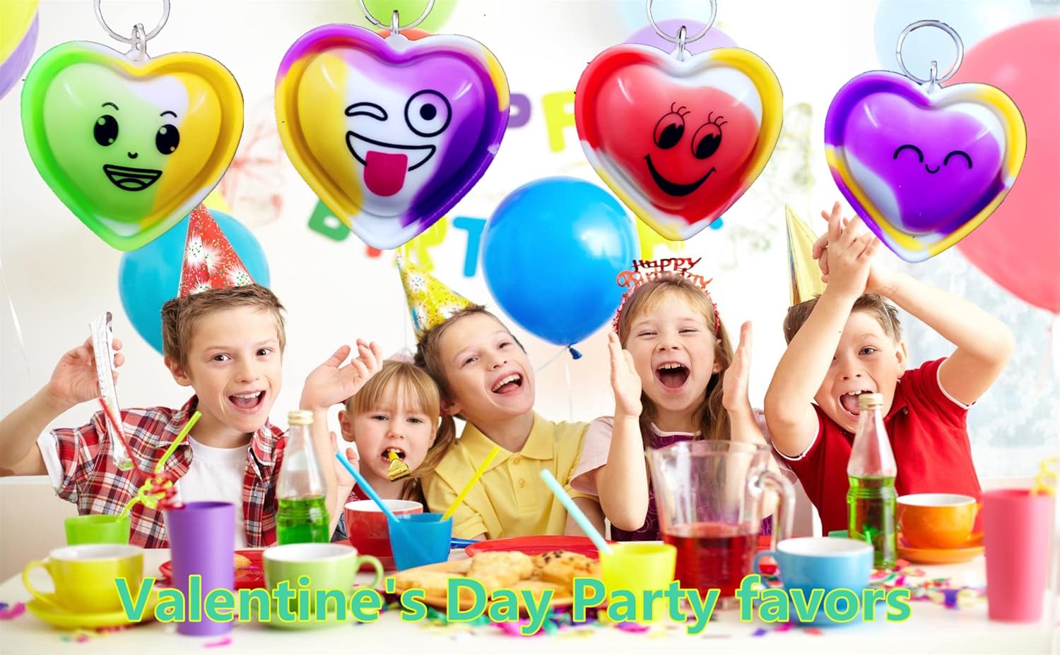 20 Packs Valentines Push Fidget Bubble Bulk Reversible Heart Mini Pop Fidget Keychain for Adult and Kids,Small Valentine Wedding Party Favors and Classroom Student Gifts