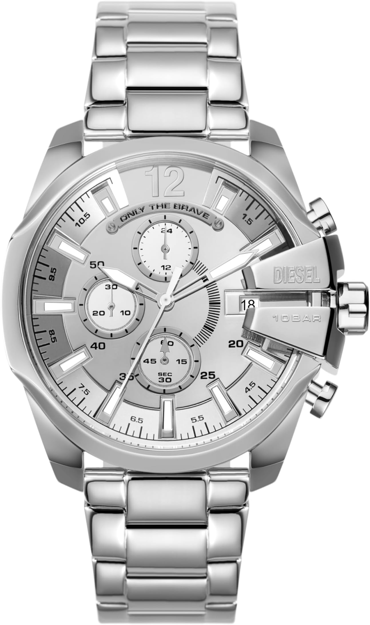 Analog Silver Dial Men's Stainless Steel Watch-Dz4652