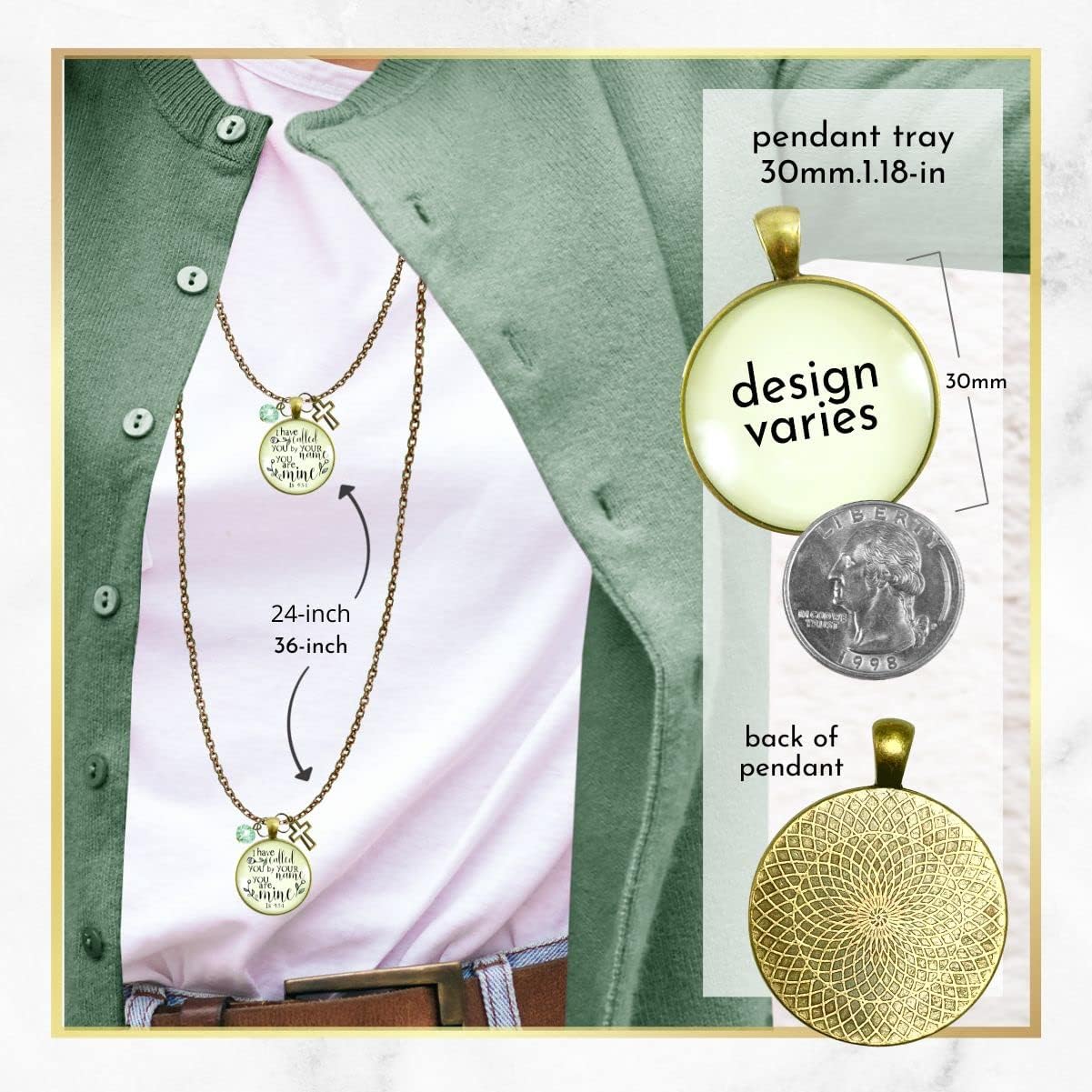 Gutsy Goodness Faith He Cares Necklaces Handmade Encouragement Christian Women's Message Jewelry Pendants