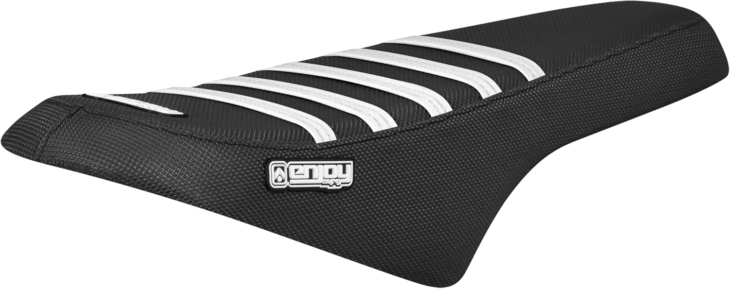 Enjoy Mfg Seat Cover - Compatible with Victrip R6 Off-Road ebike_#552 (All Black with White Ribs)
