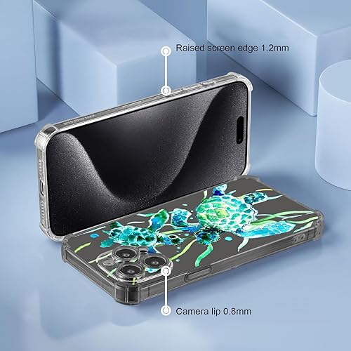 Vista 504 de Roemary Funda púrpura para iPhone 14 Pro Max con diseño de caballo azul, patrón de acuarela con protector de pantalla