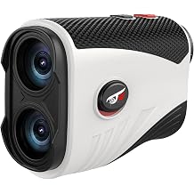 Golf Rangefinder with Slope On/Off - 1200 Yards 7X Magnification | Flag Pole Lock with Vibration, Rechargeable Battery with Magnetic Stripe, Golf Gifts for Men, White