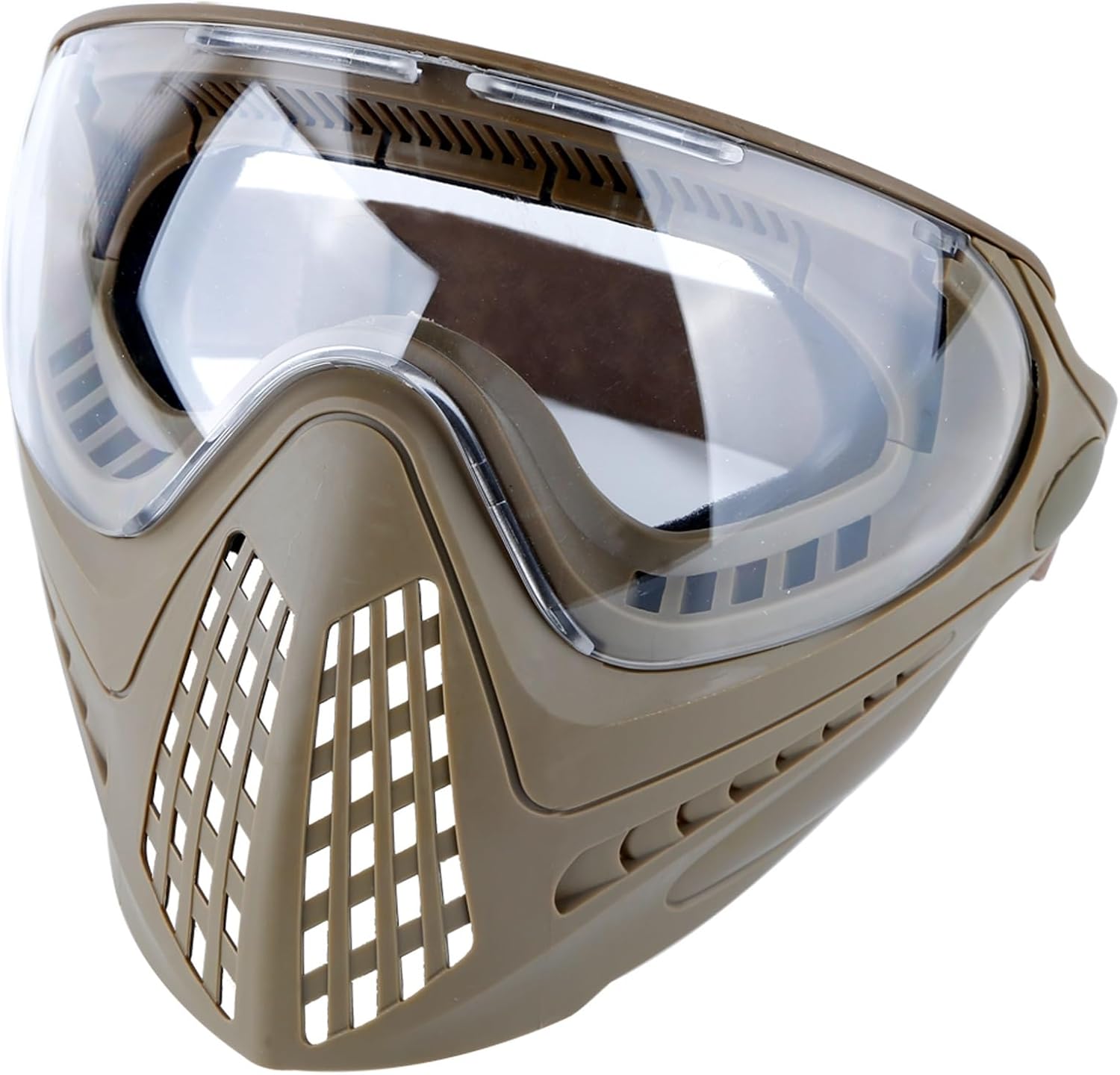 Tactical Anti-Fog Adjustable Airsoft Full Face Mask with Replaceable Goggles and Helmet Connector, for Airsoft CS Paintball Outdoor Games