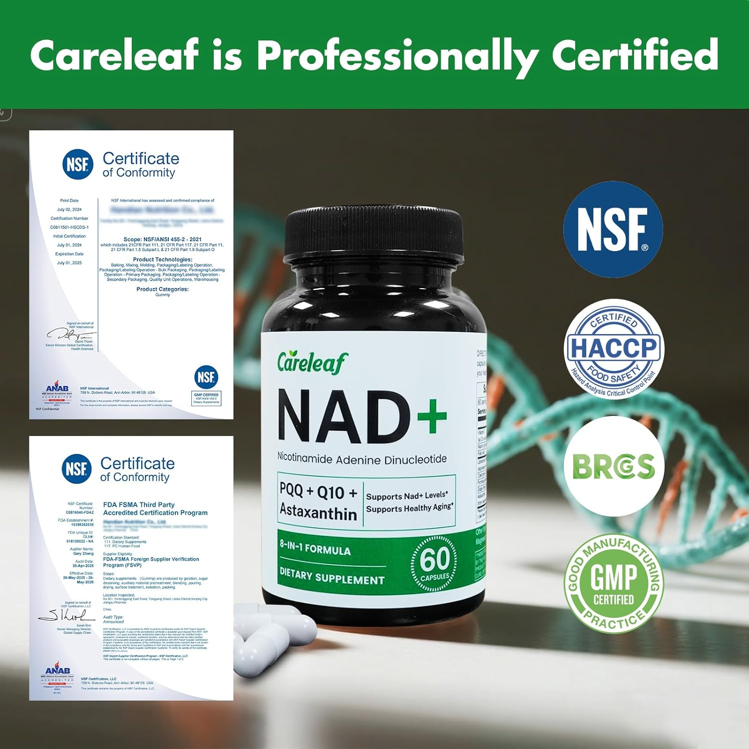 NAD+ Supplement 300mg, Liposomal NAD Boost with PQQ, Astaxanthin, Folic Acid, Vitamin E, High Purity NAD Supplement for Anti-Aging, Cell Longevity, Energy Metabolism - 60 Capsules - Image 9