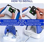 NEWDERY Charger Station for Xbox Controller, Dual Charging Dock | for Xbox One/Series X|S Controllers, 2×5280mWh Battery Packs, Fast Charging, 4 Battery Covers, LED Indicator, White