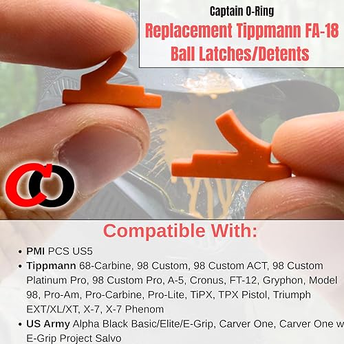 Miniatura 3 de Captain O-Ring – Pestillo de retención de bola de repuesto para Tippmann 98, A5, X7 FA-18 Ball Keeper (cantidad seleccionada)
