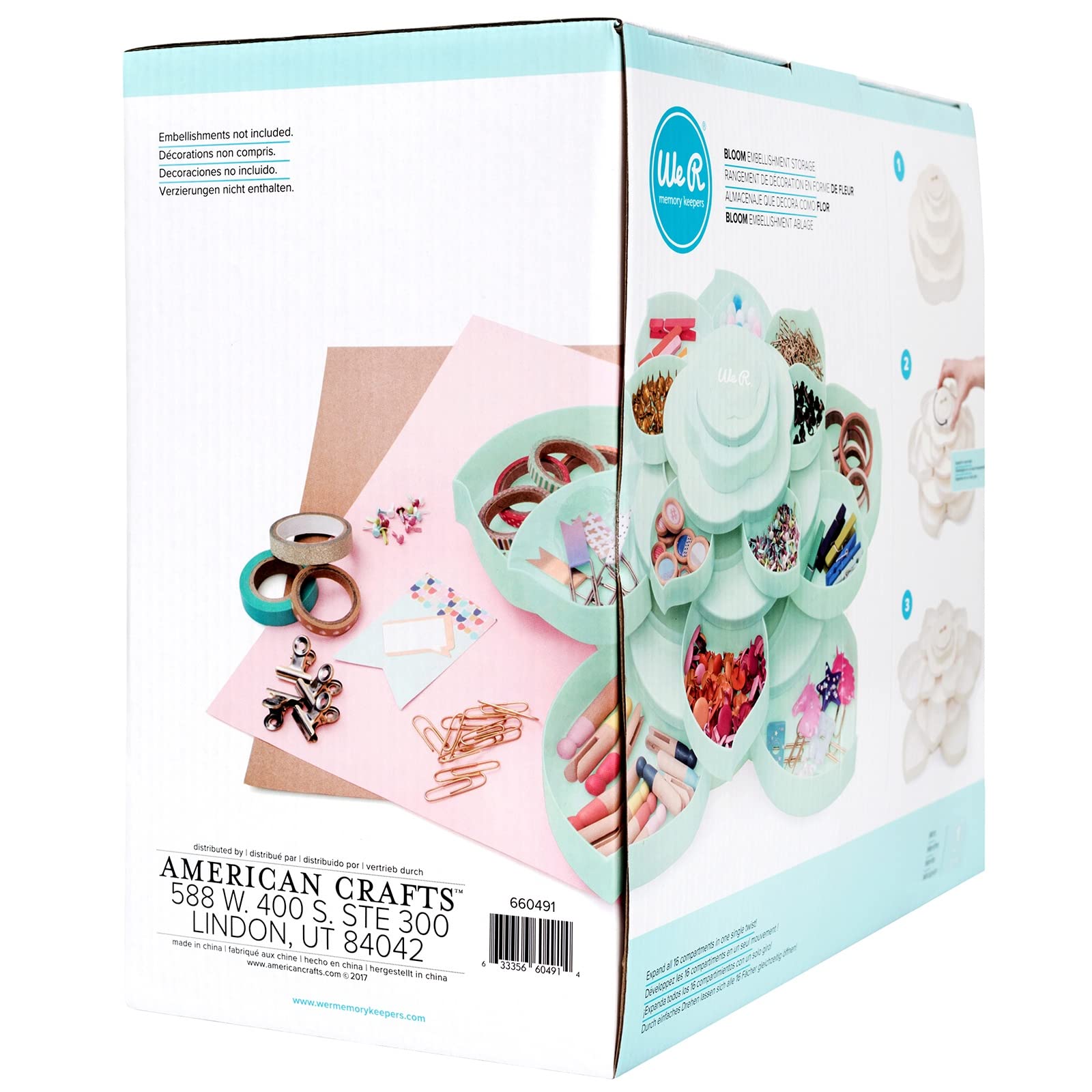 We R Memory Keepers Cinch Round Square Hole | Mint Pink Binding Machine