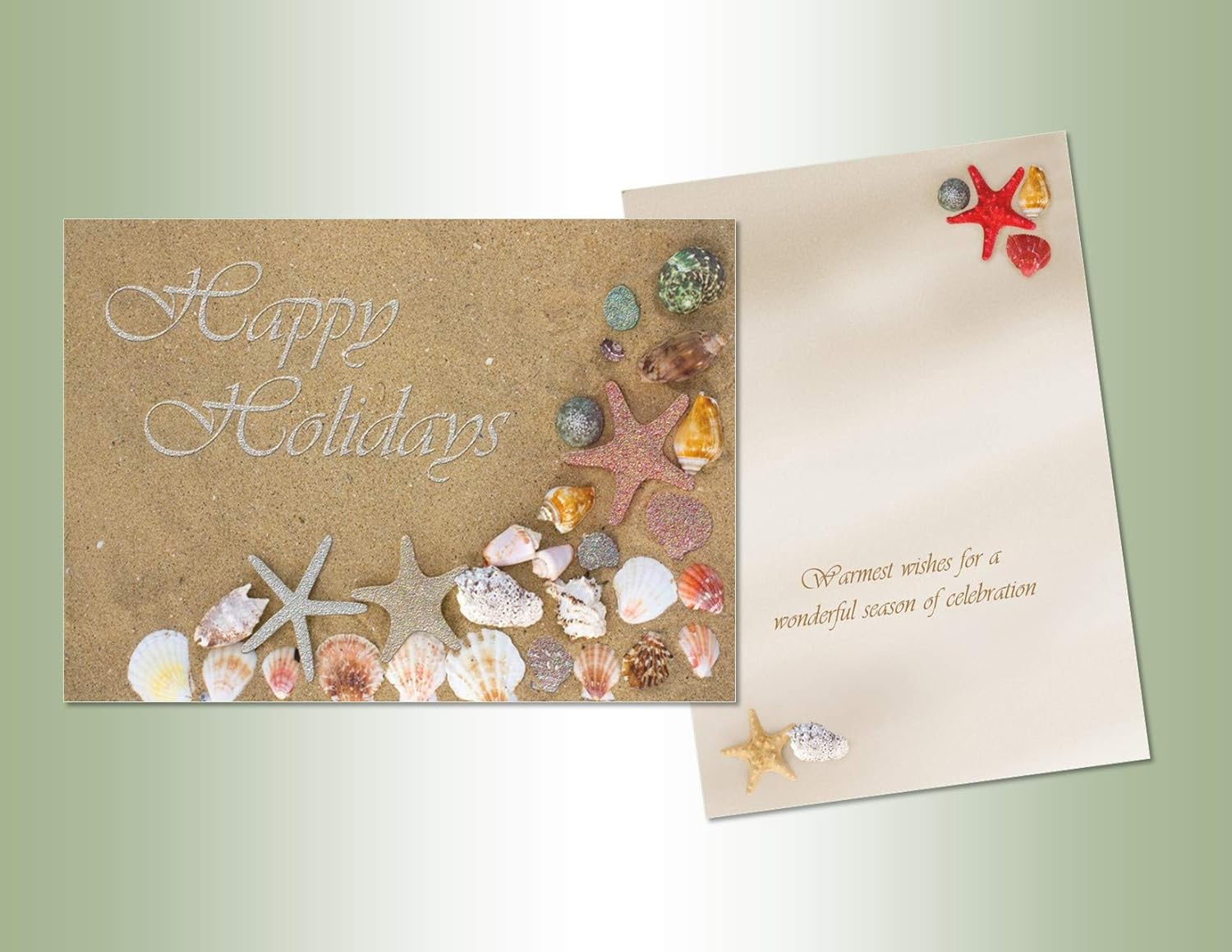 Performing Arts Glitter Embellished, Full Color Inside Design Starfish Holidays Stationery Paper, 66171-14