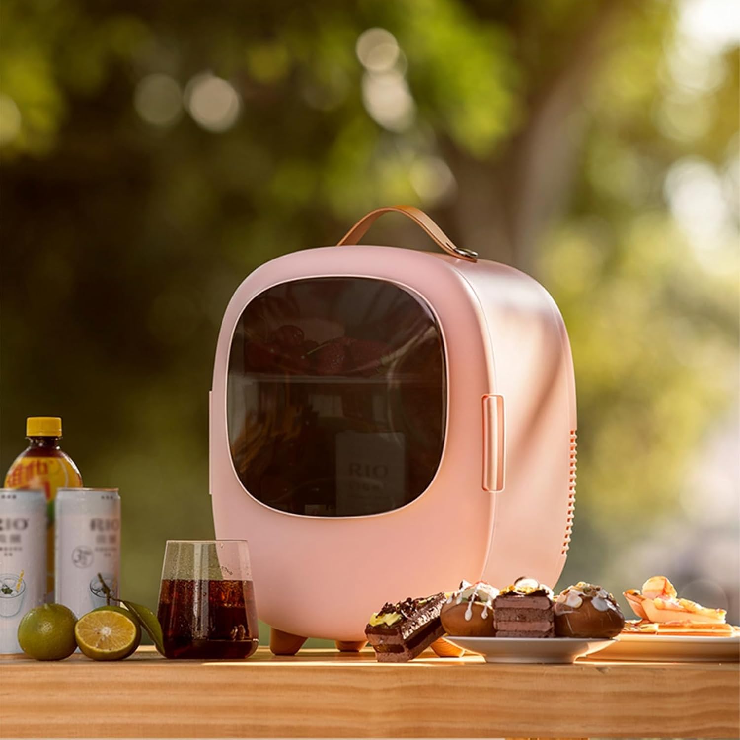 Mini Fridge, Portable Personal Refrigerator with Removable Shelves, Single Door Small Refrigerators for Drinks, Food, Skincare, Cosmetic(Color:White)