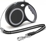 Une laisse rétractable pour chien, 30 FT Plongée de randonnée pour chiens de petite taille moyenne jusqu'à 110 lbs, poids lourd sans angle, noir