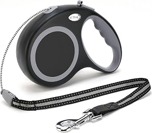 Retractable Dog Leash, 30 FT Dog Walking Leash for Small Medium Large Dogs up to 110 lbs, Heavy Duty No Tangle, Black