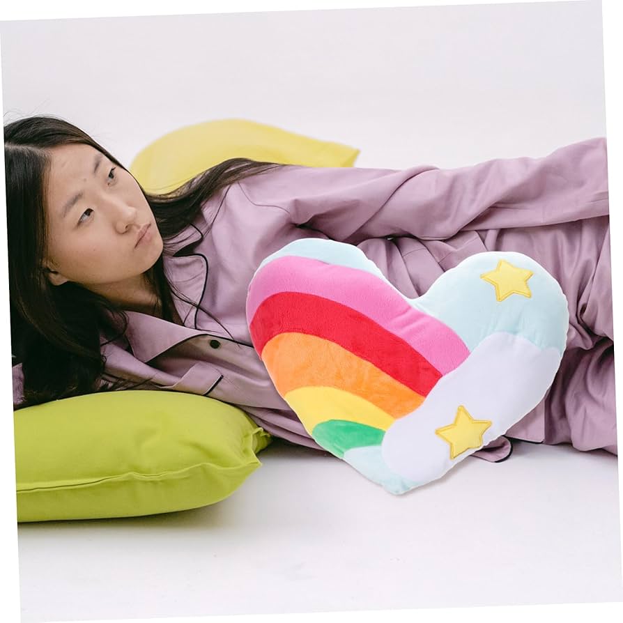 Amazon｜ETHZZLE レインボーハート型クッション Ppコットン詰め ハート