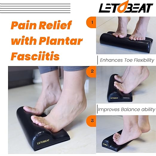Estirador para Fascitis Plantar - LETOBEAT, Antideslizante, Cuero, Negro miniatura 2
