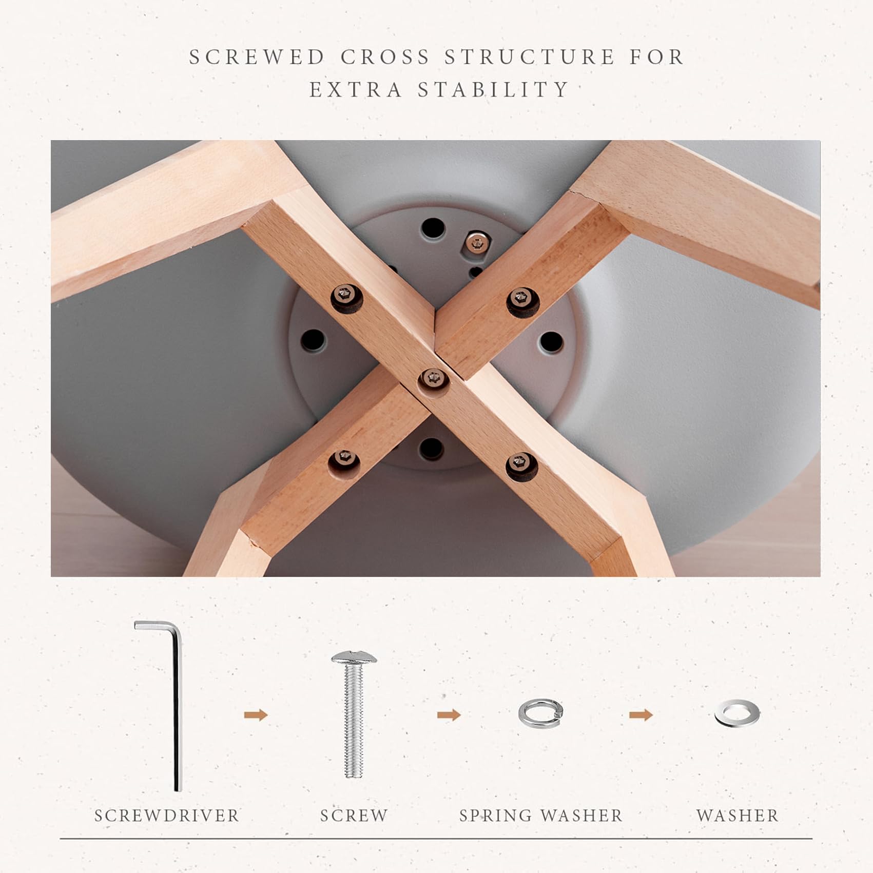Juego de 6 Sillas de Comedor, Patas de Madera Maciza, Cojín de Silla Extraíble, Silla de Cocina, Silla Moderna (Gris-6)