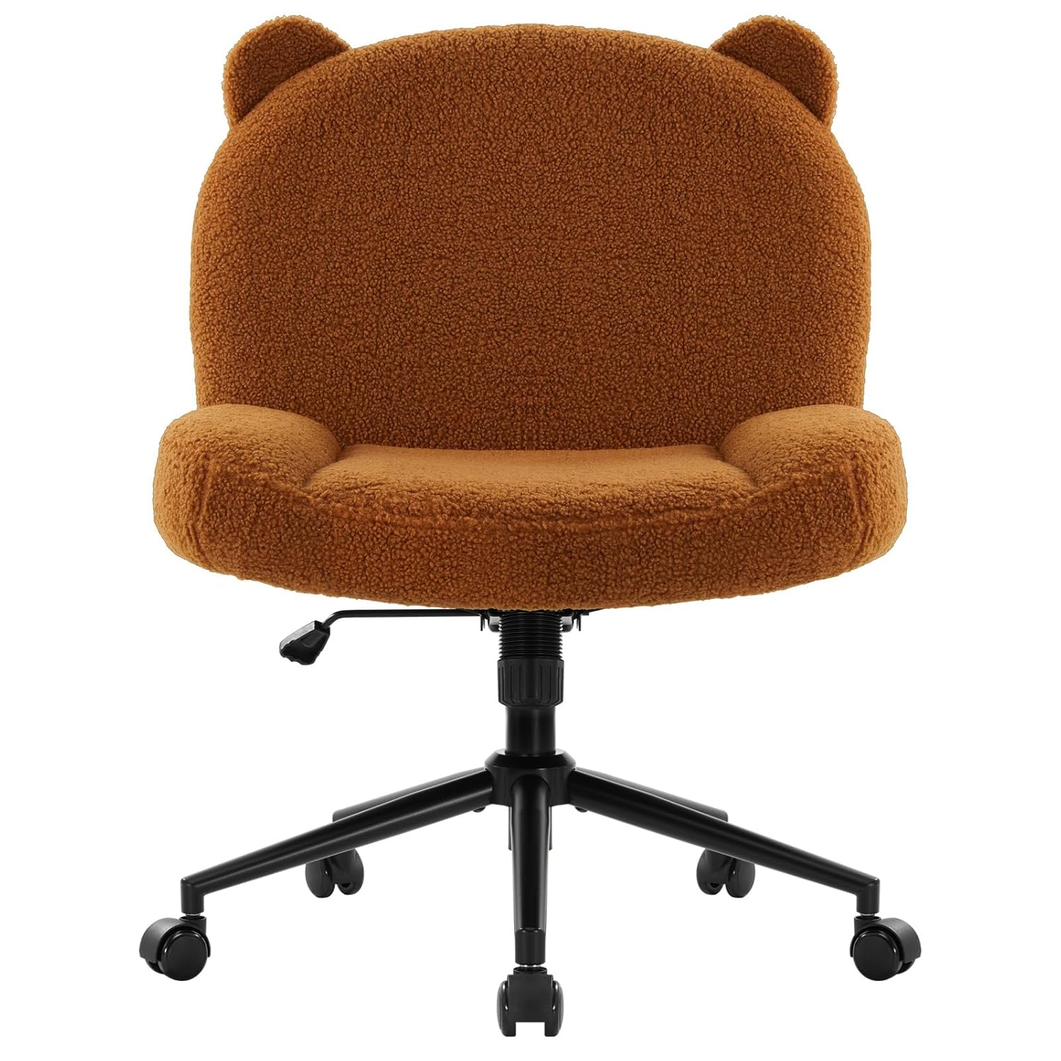 IWMH Armless Office Desk Chair with Wheels Ergonomic Criss Cross Legged Computer Chair with Fabric Padded Height Adjustable