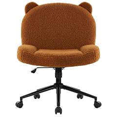 IWMH Armless Office Desk Chair with Wheels Ergonomic Criss Cross Legged Computer Chair with Fabric Padded Height Adjustable