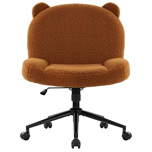 IWMH Armless Office Desk Chair with Wheels Ergonomic Criss Cross Legged Computer Chair with Fabric Padded Height Adjustable
