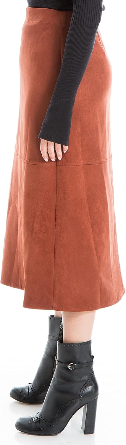 Max Studio Women's Faux Suede A-line Midi Skirt at  Women’s Clothing store