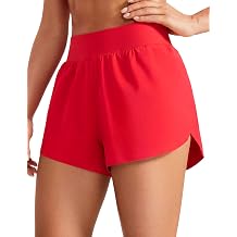 CRZ YOGA High Waisted Split Running Shorts for Women 3" - Comfy Mesh Liner for Workout Athletic Gym Track Quick Dry