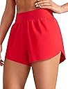 CRZ YOGA High Waisted Split Running Shorts for Women 3" - Comfy Mesh Liner for Workout Athletic Gym Track Quick Dry