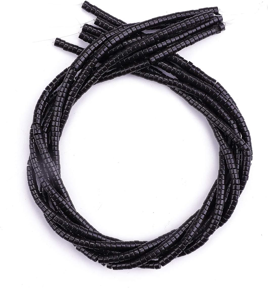 Natural Black Onyx Spacer Beads Caps Loose Semi Gemstone for Beading Jewelry Making 4mmx2mm 38cm Black Onyx 4mm x 2mm